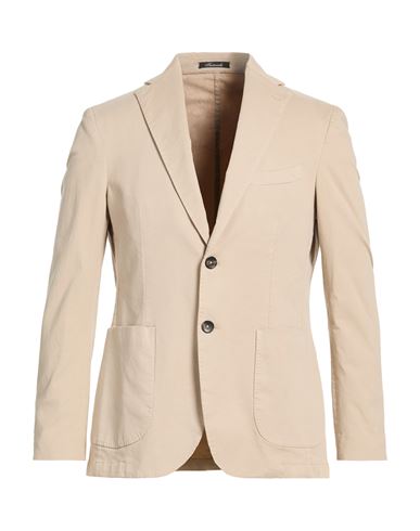 Man Blazer Beige Size 40 Cotton, Elastane