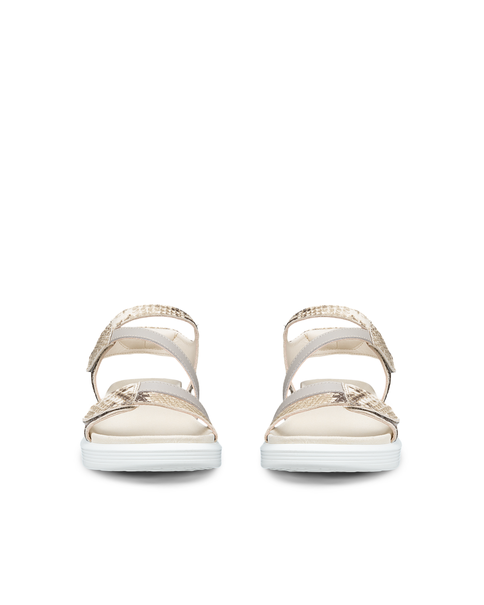 SOFT SANDAL - Women's Leather Two Strap Sandal - Gold - 36