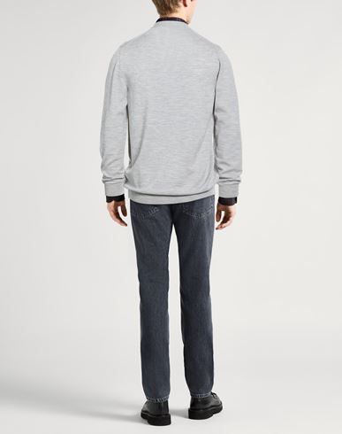 Man Cardigan Light grey Size 42 Virgin Wool, Polyamide