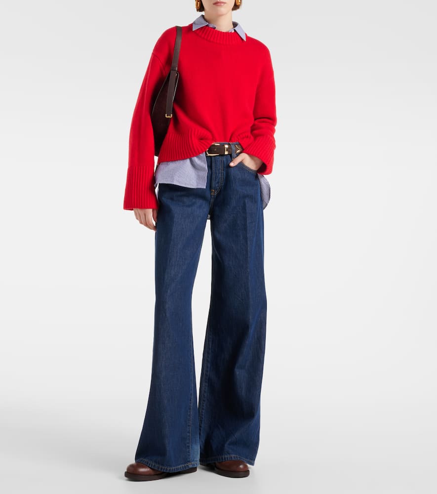 Palazzo mid-rise wide-leg jeans