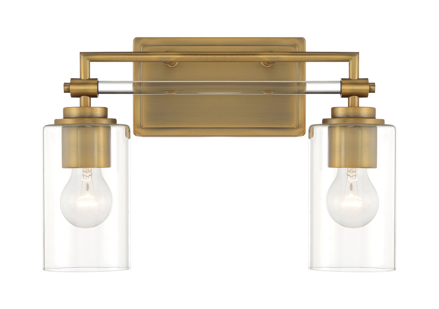 Antique Noble Brass Two Light Bath Vanity from the Binsly Collection