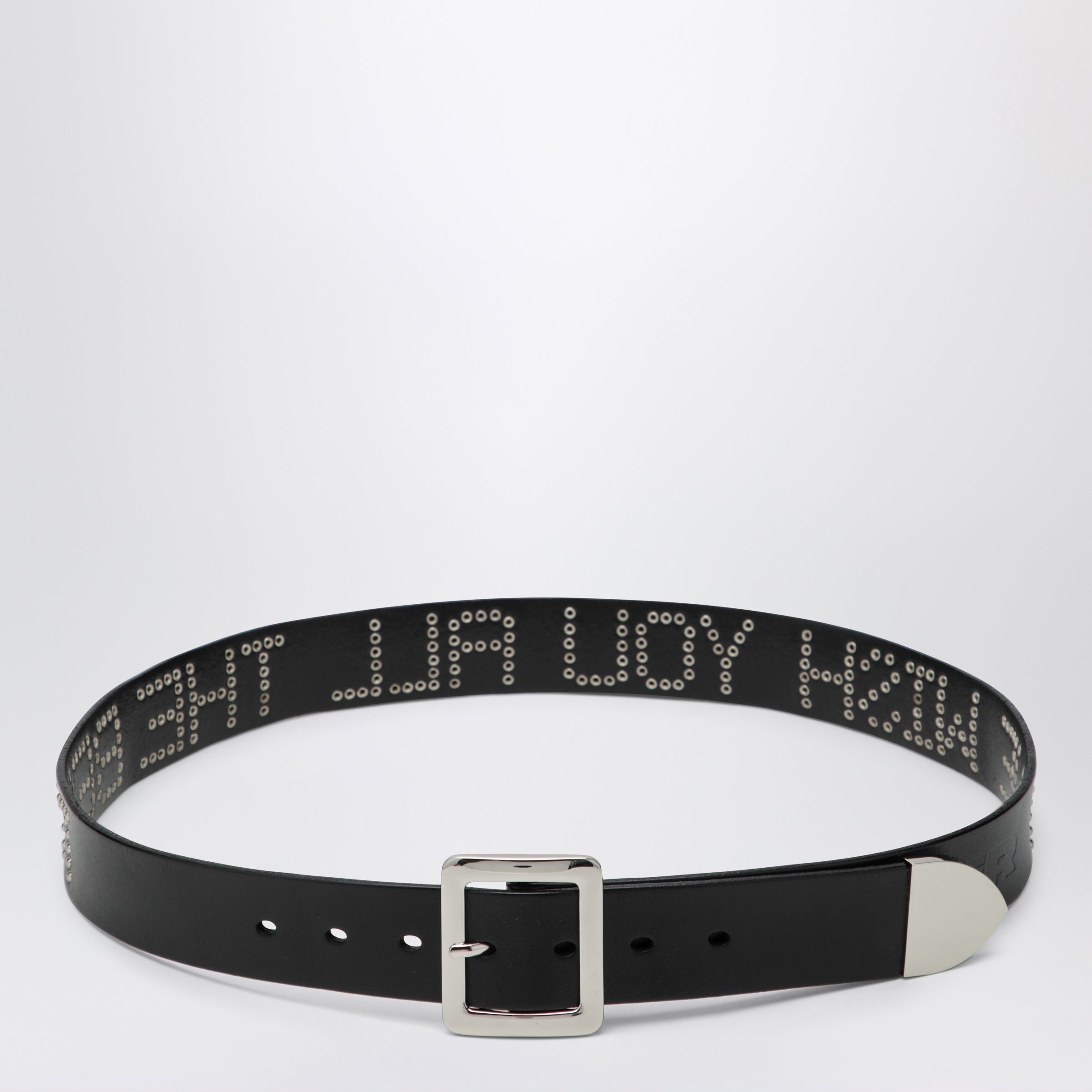 Black leather We Wish You All The Best belt