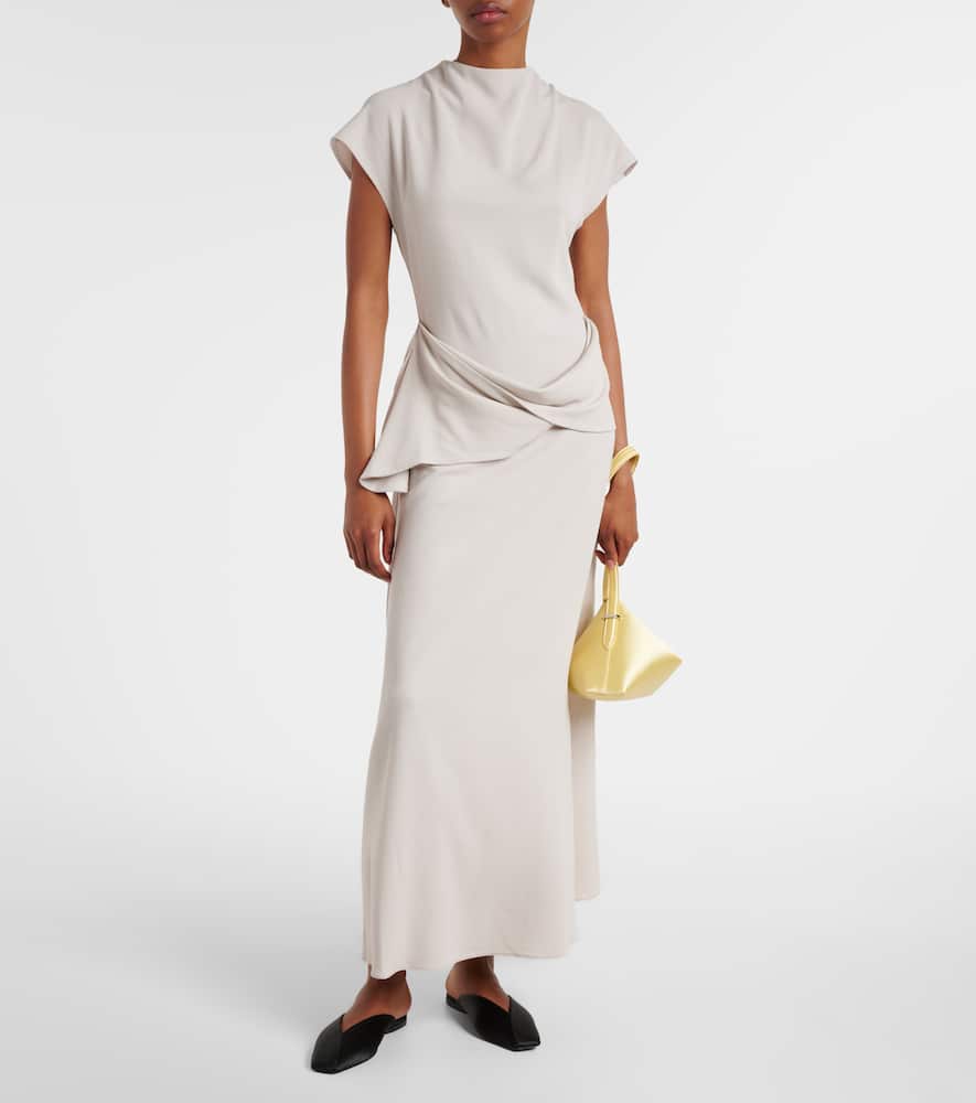 Draped woven maxi dress