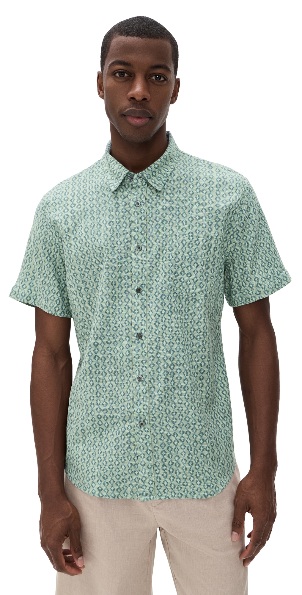 Carson Shirt Wavy Batik Aqua