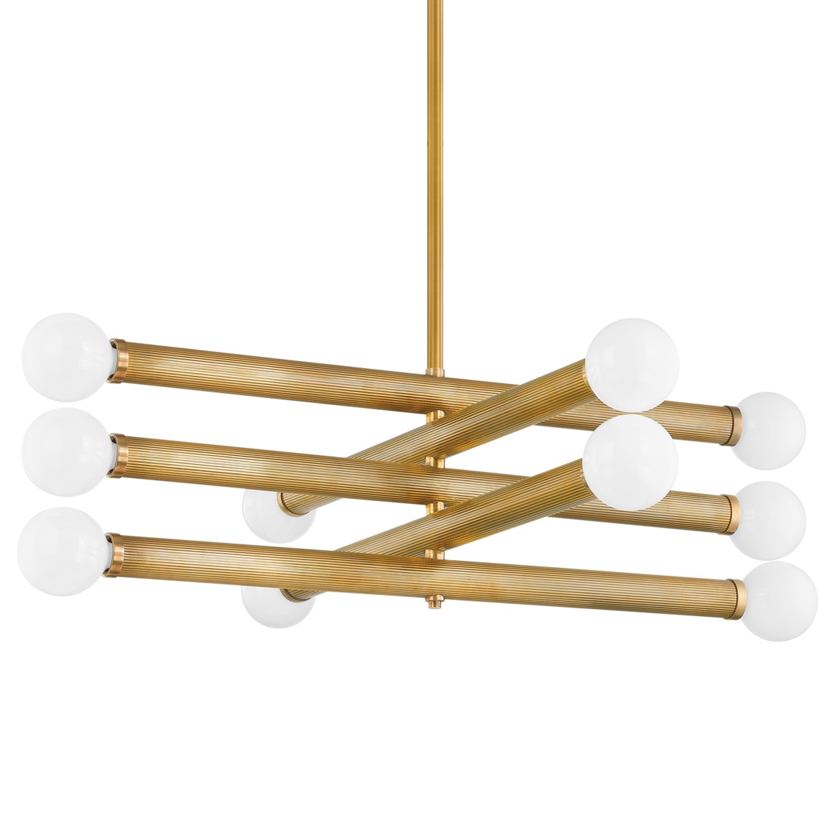 Vintage Brass Ten Light Chandelier from the Pienza Collection
