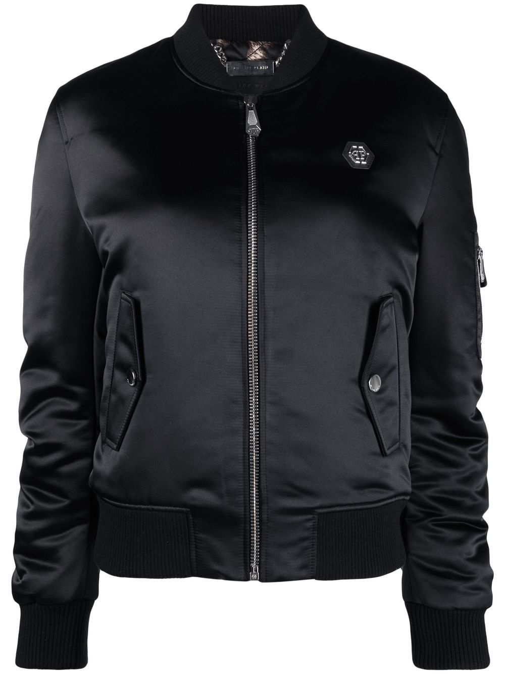 Logo-patch bomber jacket - Neutrals