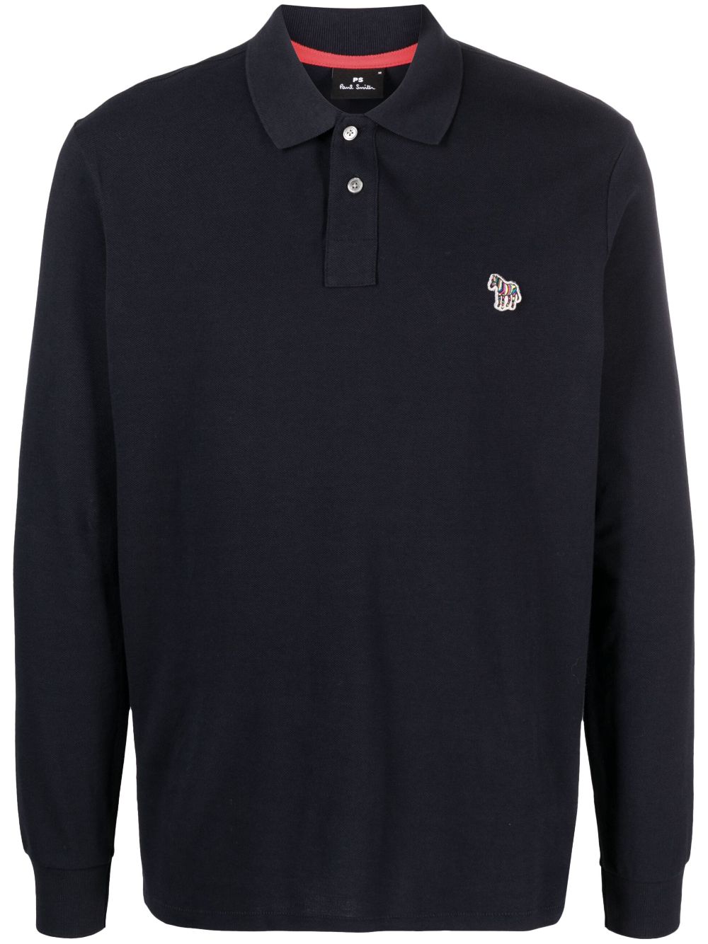 Logo-patch zebra polo shirt - Blue
