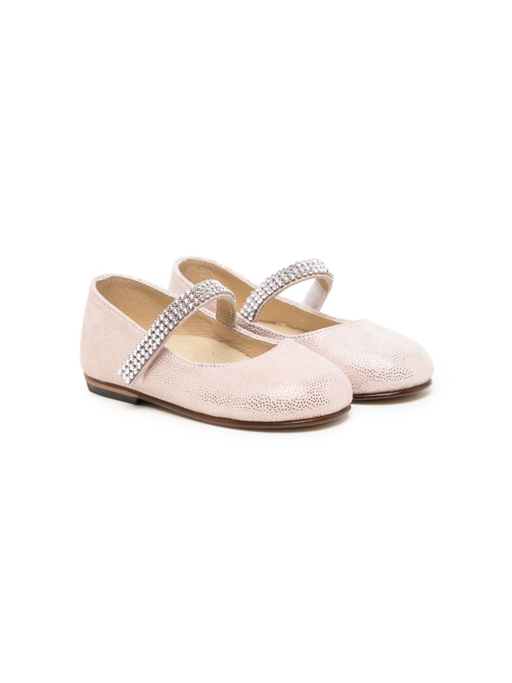 Crystal-embellished ballerina shoes - Gold