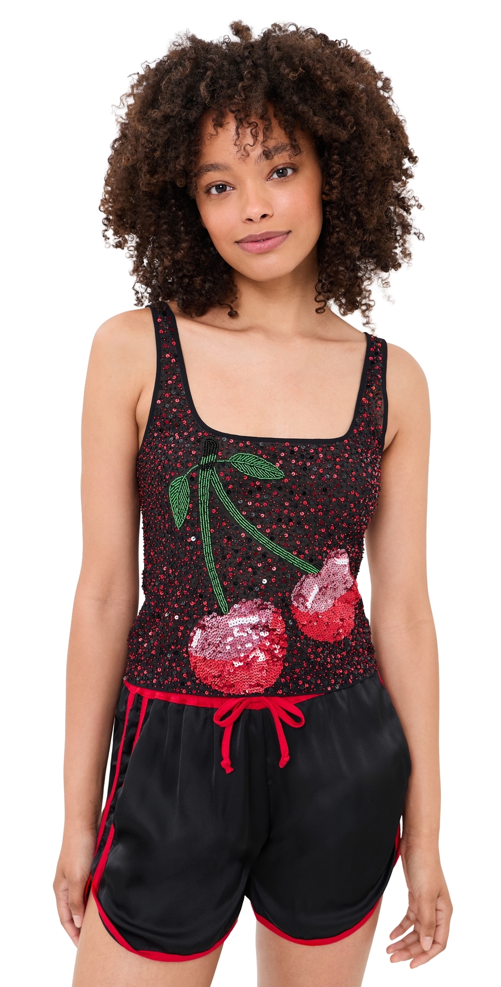Cherry Tank Top Black and Red