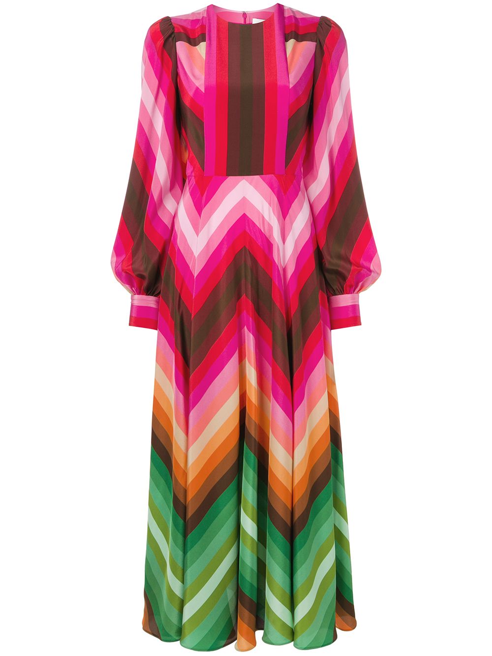 Valentino Garavani chevron print long dress - Pink