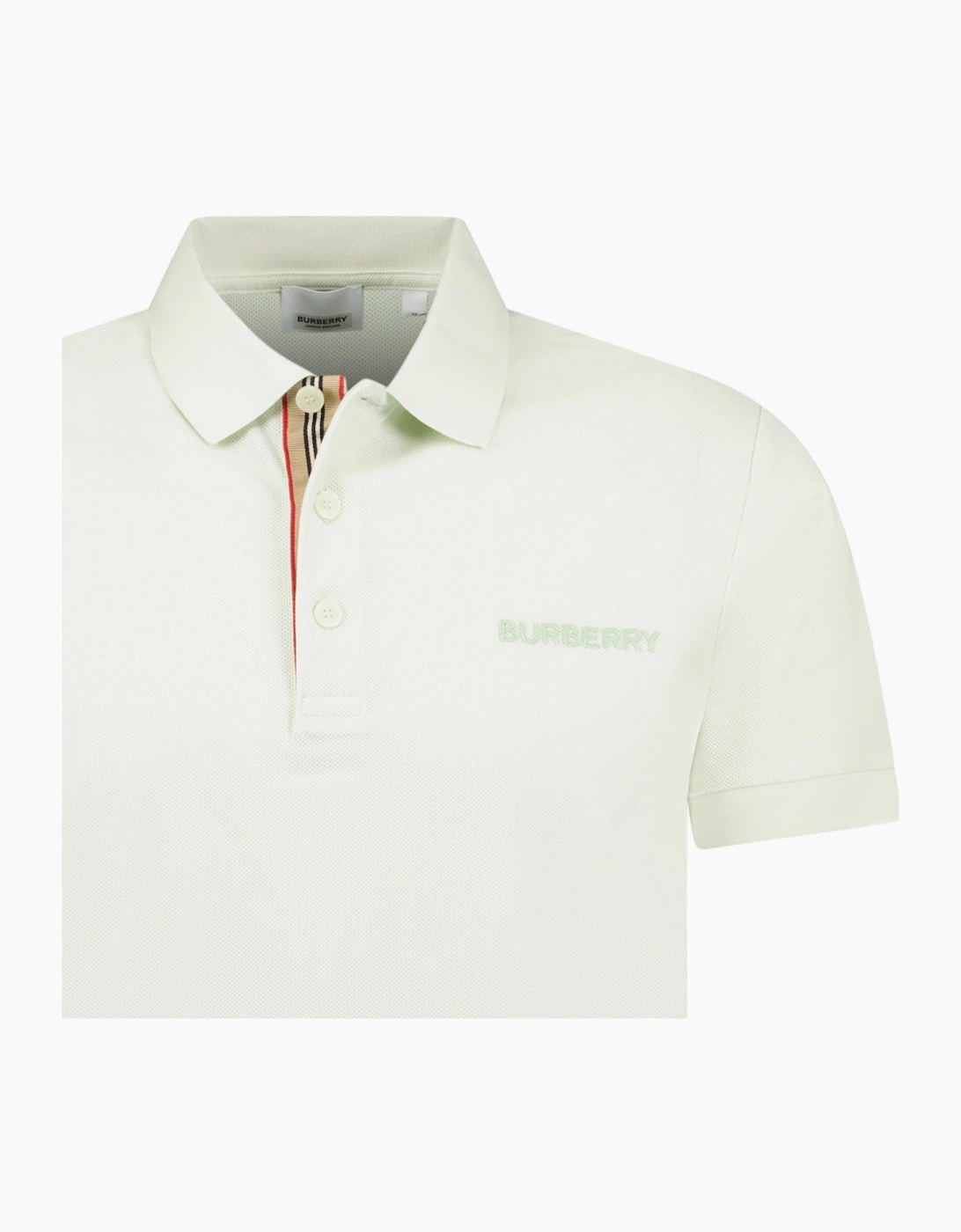 Men's Burberry 'Hartford' Check Placket Polo Pistachio - Green