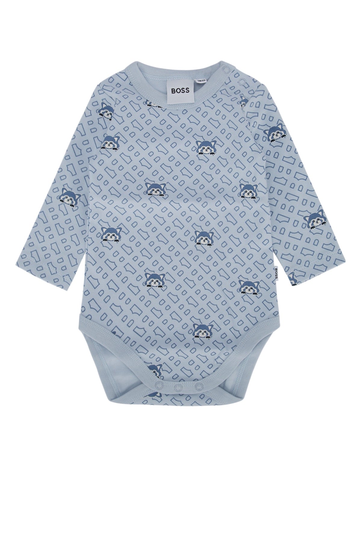 All-over Printed Cotton Bodysuit — Blue