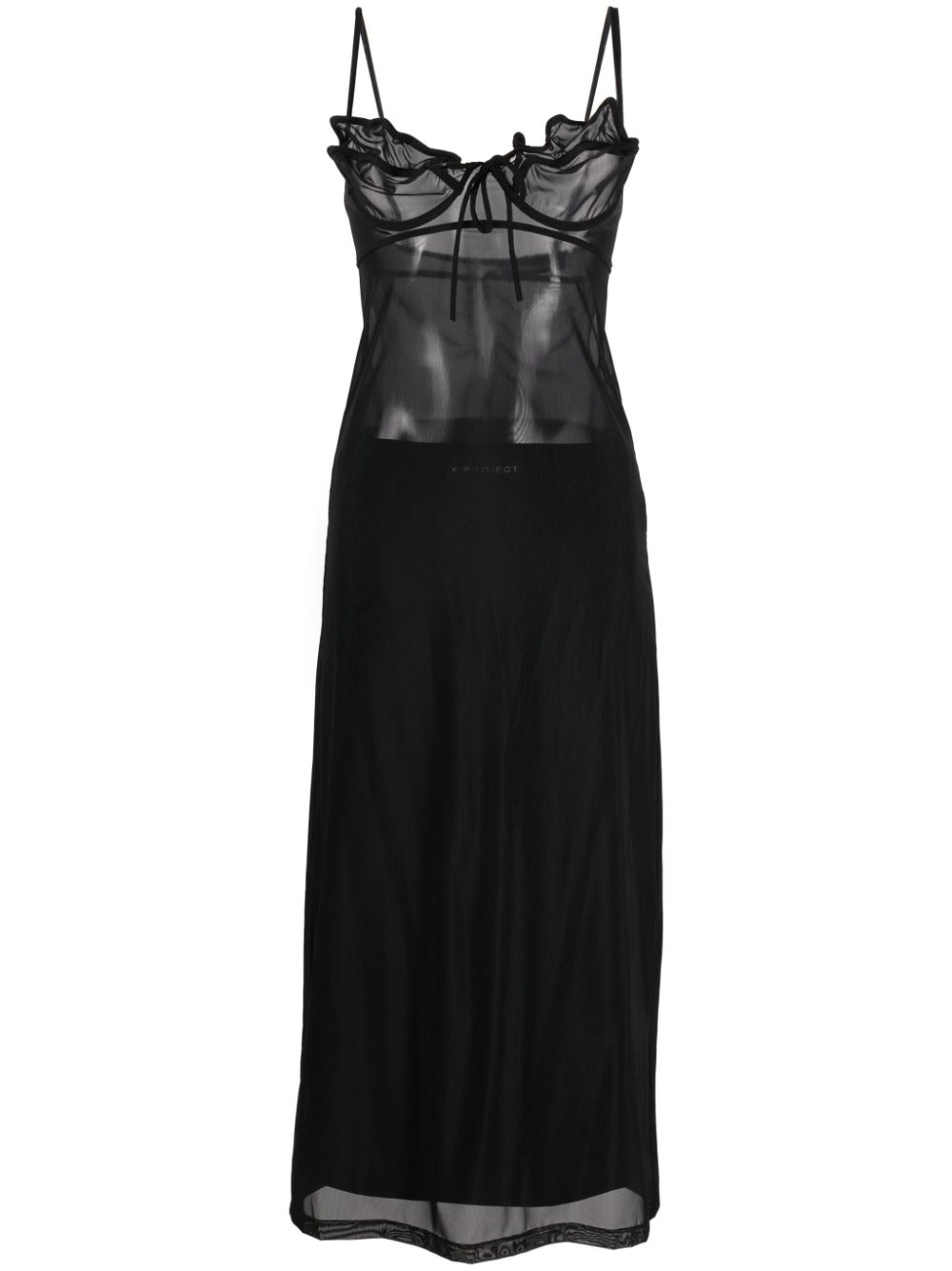 Wire mesh slip dress - Black