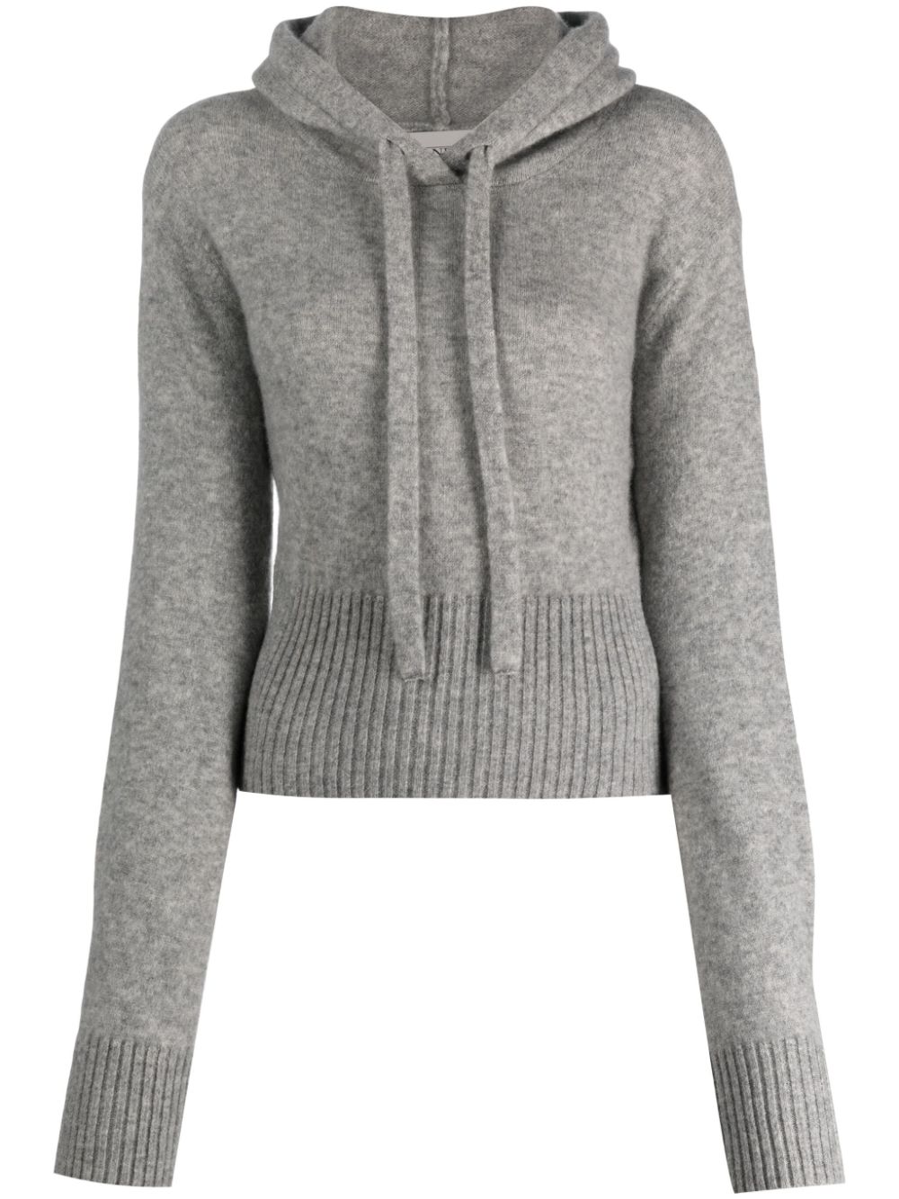 Cropped cashmere-blend hoodie - Grey