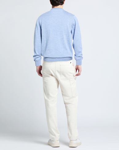 Man Sweater Light blue Size 46 Merino Wool