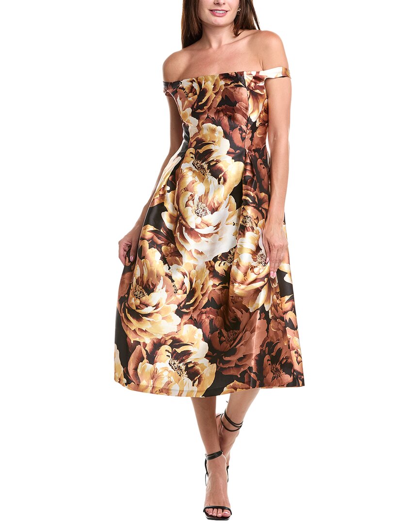Twill Pleated Midi Dress