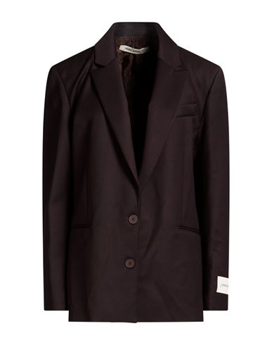 Woman Blazer Dark brown Size M Polyester, Viscose, Elastane