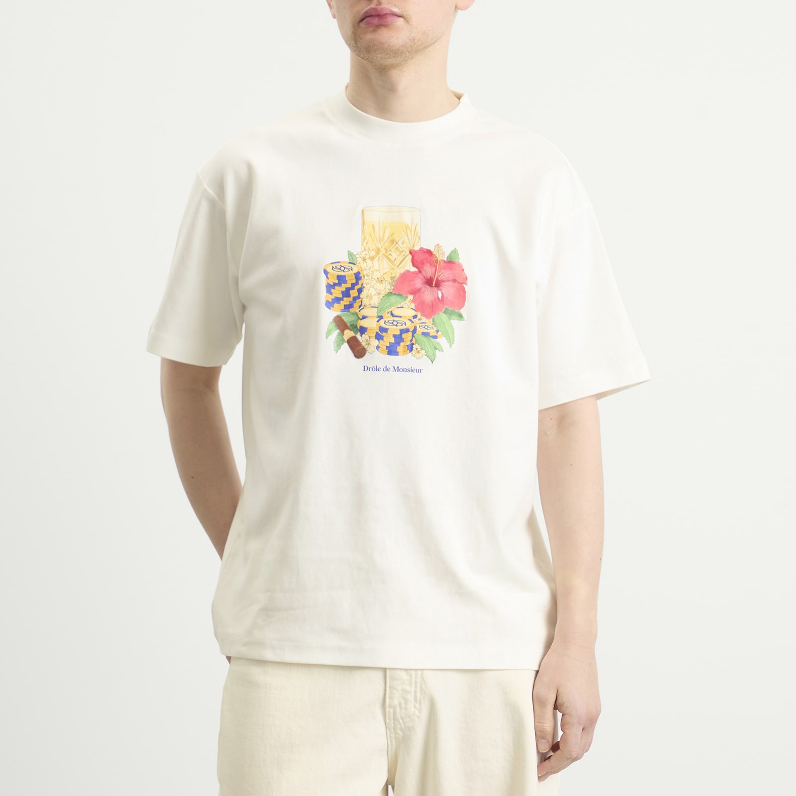 Men's T-shirt Hibiscus Club in Off White