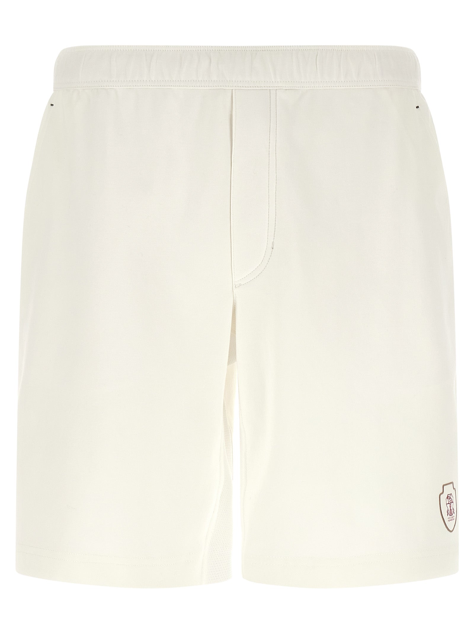 Logo-Embroidered Cotton Bermuda Shorts — White
