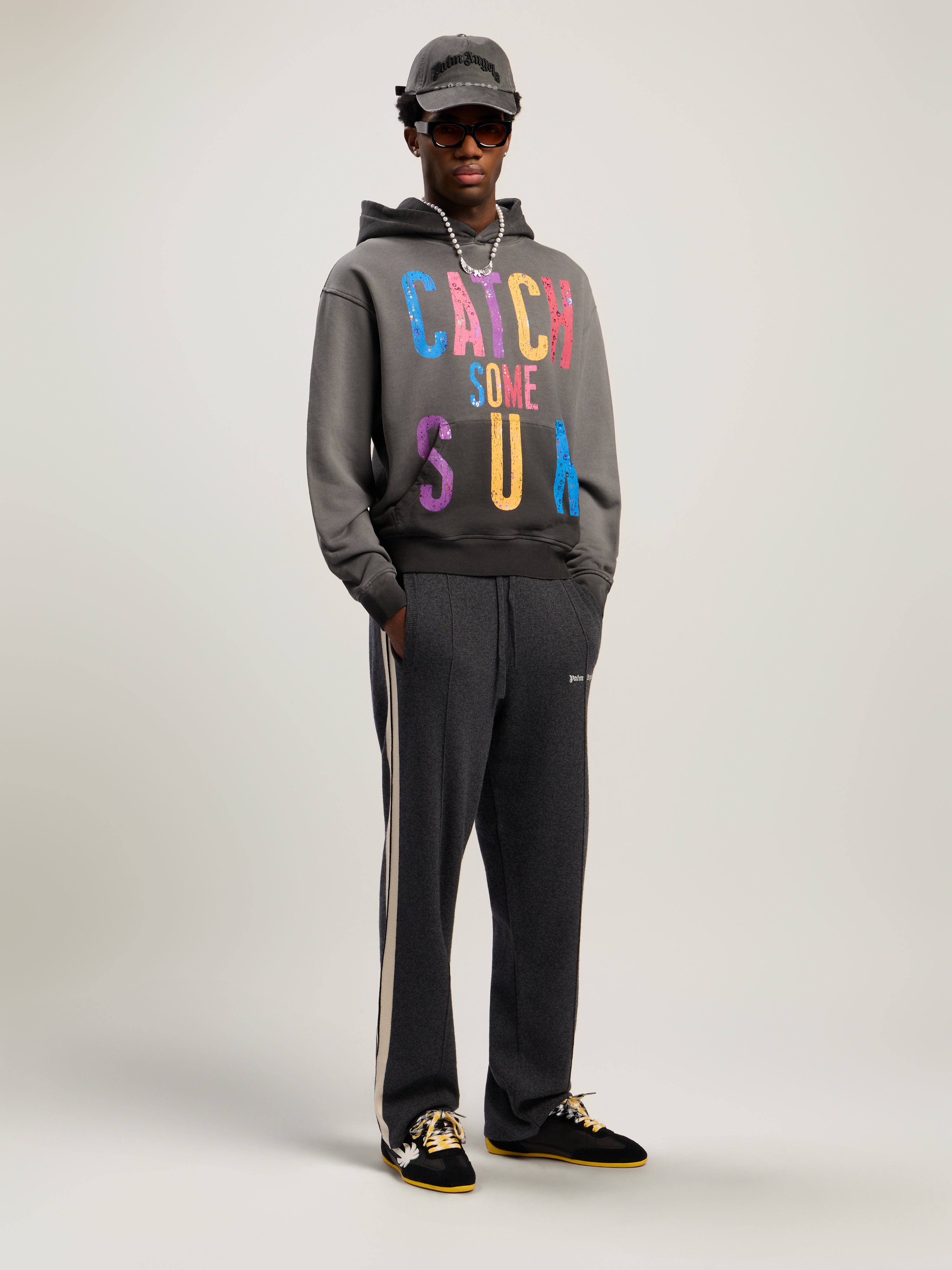 Classic Logo Knit Track Pants Man  Dark Grey