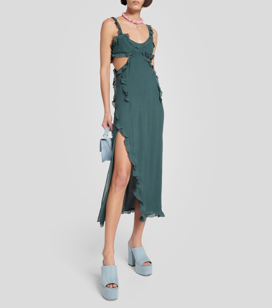 Sasha denim platform mules