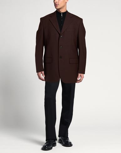Man Blazer Chocolate brown Size 36 Polyester, Virgin Wool, Elastane