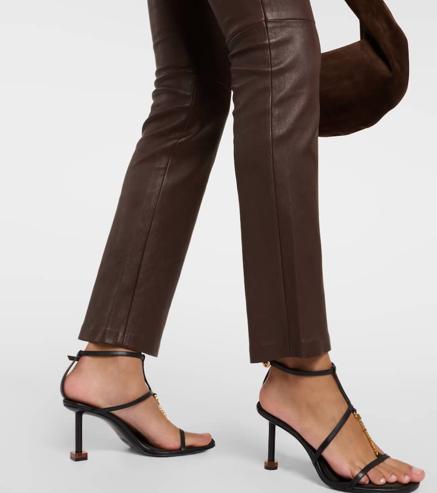 Leather bootcut pants