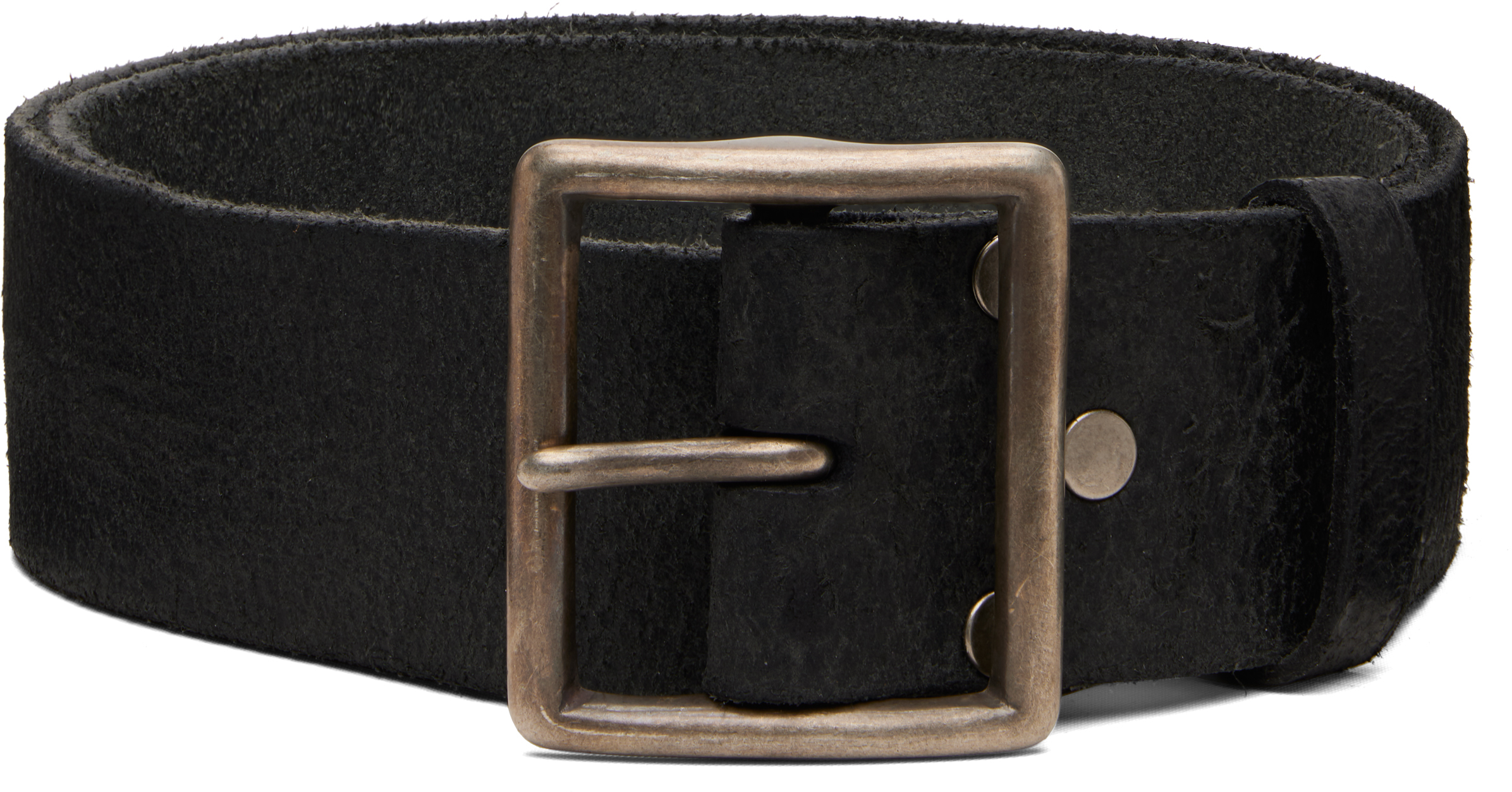 Black Distressed Leather Belt