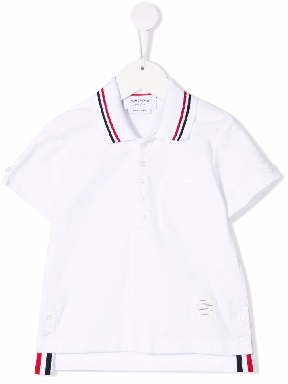 Short sleeve cotton polo shirt - White