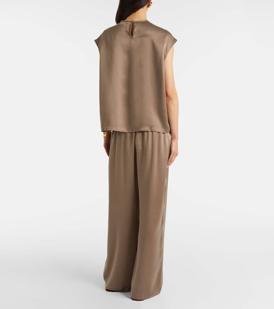 Isola silk charmeuse wide-leg pants