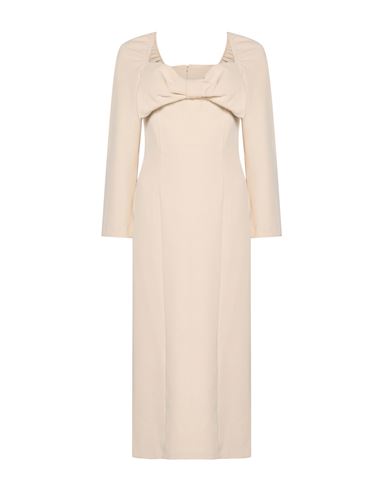 Woman Midi dress Cream Size 4 Polyester, Elastane