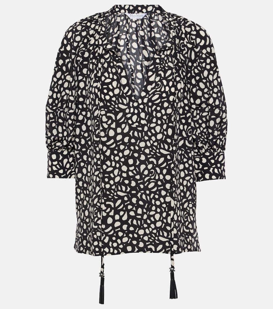 Emy printed silk twill blouse