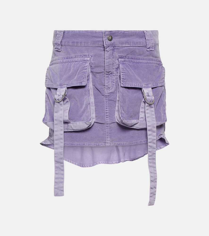 Velvet cargo miniskirt