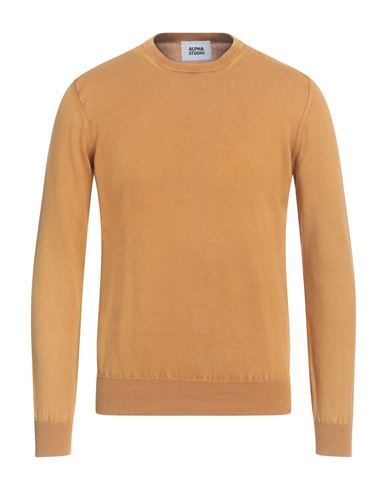 Alpha Studio Man Sweater Marigold Size 40 Cotton