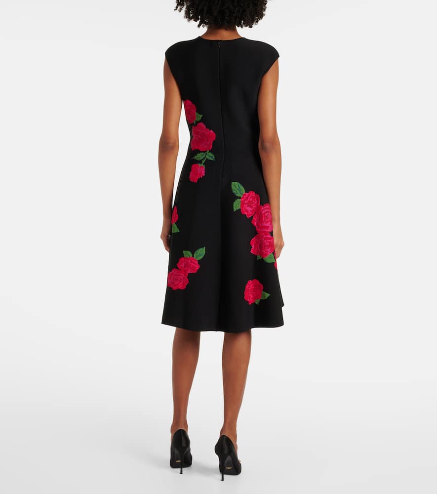 Floral jacquard midi dress