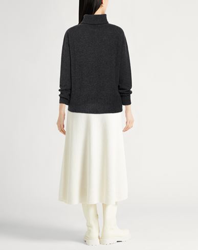 Woman Turtleneck Charcoal Size L Merino Wool