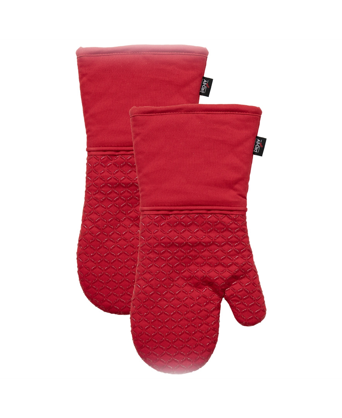 Ogee Silicone Printed Cotton Oven Mitt Gloves, Set of 2 - Chili