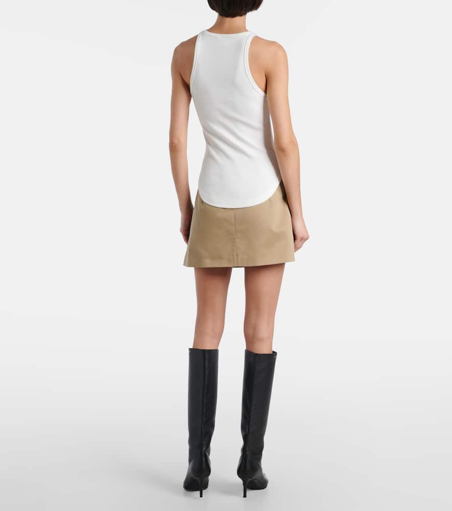 Courrèges Buckle 90's ribbed-knit cotton tank top