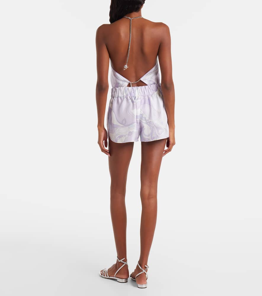 Orchidee low-rise silk twill shorts