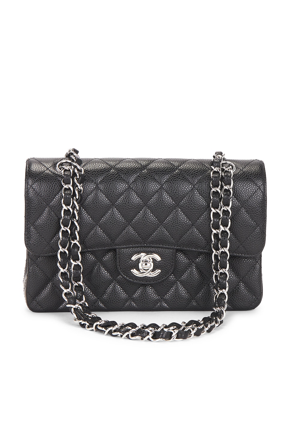 Chanel Chanel Caviar Small Classic Double Flap Bag in Black - Black. a