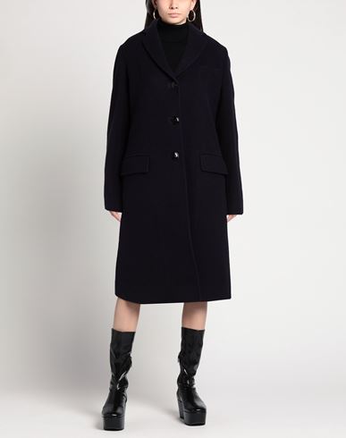Woman Coat Midnight blue Size 6 Wool, Polyester