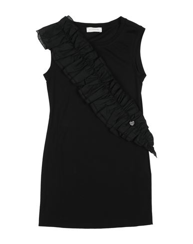 Abito Tubino Con Gala Pun Kid Girl Kids' dress Black Size 14 Viscose, Polyamide, Elastane, Cotton