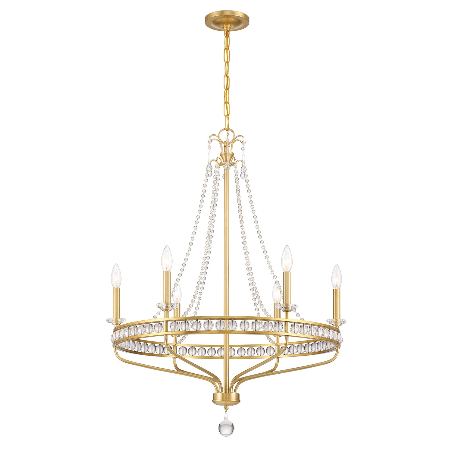 Aged Brass Chandelier from the Seville Collection