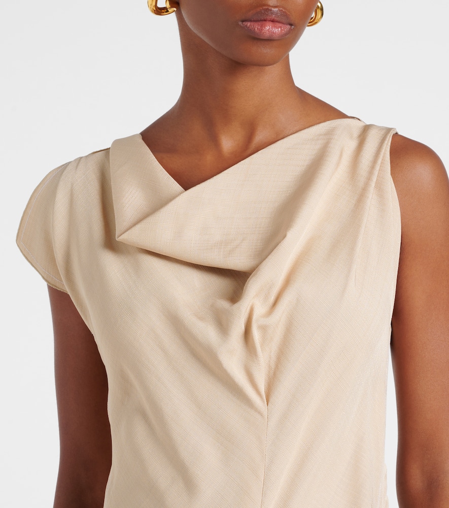 Deconstructed gathered midi dress