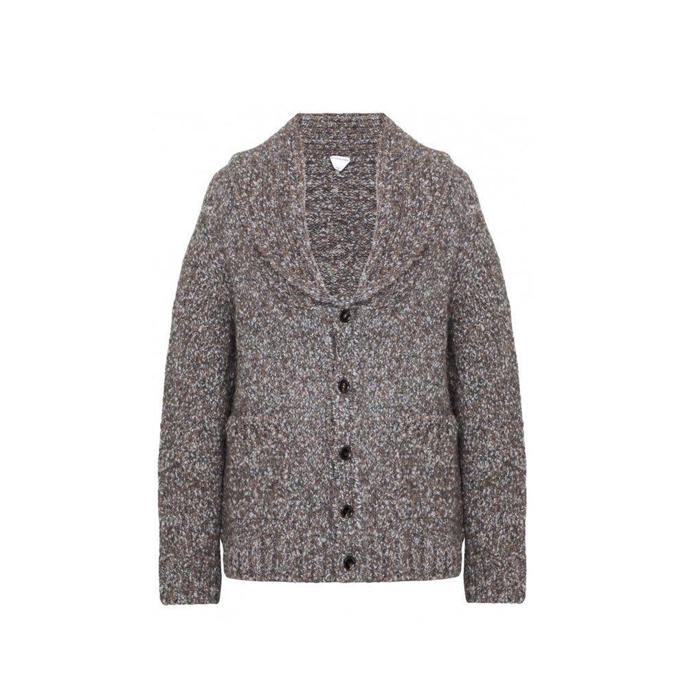 Alpaca-Wool Blend Cardigan — Gray