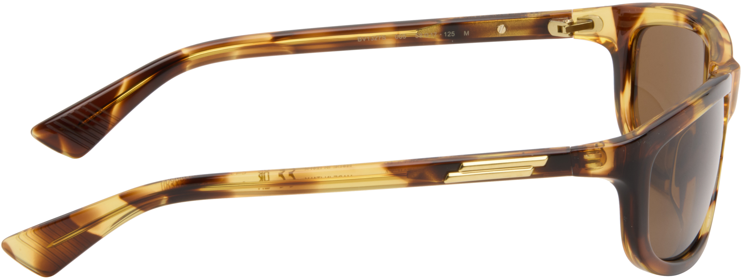 Brown Slim Ribbon Rectangular Sunglasses