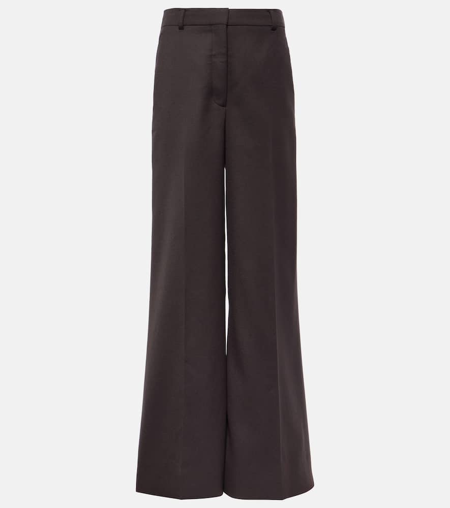 High-rise wool wide-leg pants