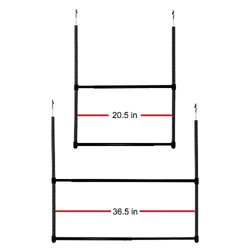 Oceanstar 2 Tier Portable Adjustable Closet Hanger Rod Black