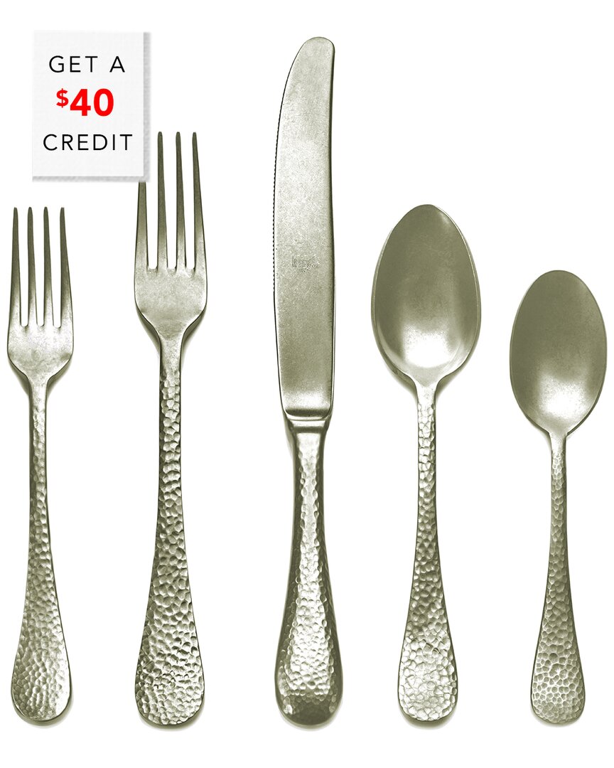 Epoque Pewter 5Pc Flatware Set With $40 Credit