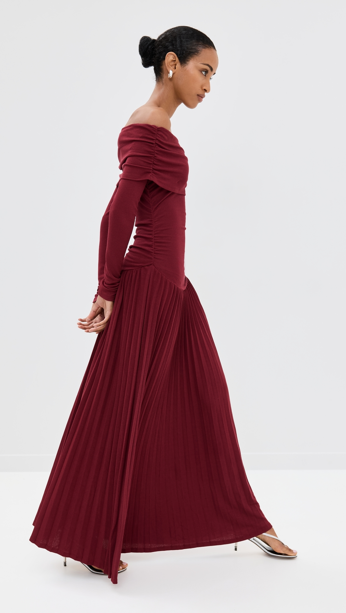Field of Dreams Long Sleeve Maxi Dress Burgundy